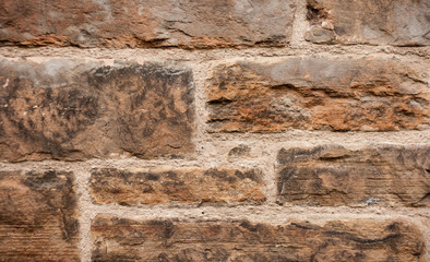 Light brown stone, brick wall background texture