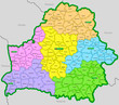 © cubart - Карта Республики Беларусь на русском языке, разделённая по областям и районам