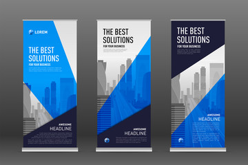 Wall Mural - Construction roll up banner design templates set