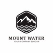 Mount and water logo design template