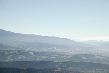  foggy mountains landscape, Carpathians, Ukraine
