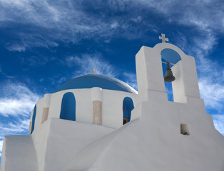 Wall Mural - Traditional white church in Chora on Ios island, Cyclades, Greece