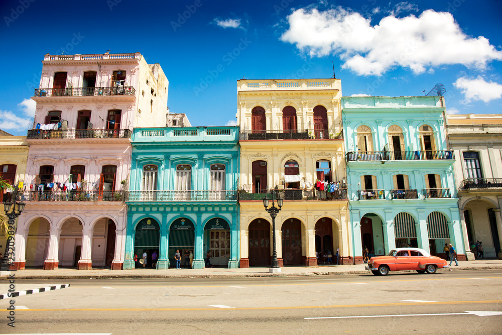 Hawana Colonial buildings in Havana, Cuba (High resolution) Stock Photo ...
