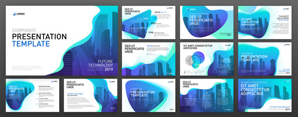 Wall Mural - business powerpoint presentation templates set. use for keynote presentation background, brochure de