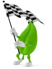 Sticker - Leaf character waving race flag