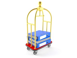 Poster - Ring binders with hotel luggage cart