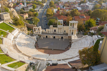 Sticker - Aerial view of the ancient Roman theater in Plovdiv, Bulgaria