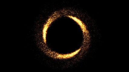 Wall Mural - three meteors going around. seamless loop. abstract background with golden fireworks. victory frame.