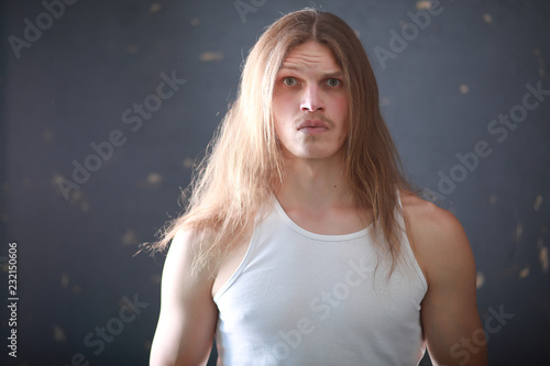 A Young Man With Long Hair Cut A Lock Buy This Stock Photo And