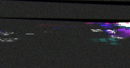 the screen of tv or computer having glitch and colorful noises while working. errors of broadcasting
