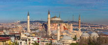 Cityscape With Hagia Sophia, Ayasofya, Istanbul, Turkey