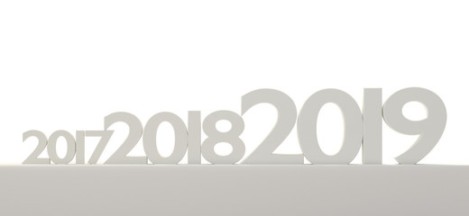 2019 new year bold letters symbol 3d-illustration