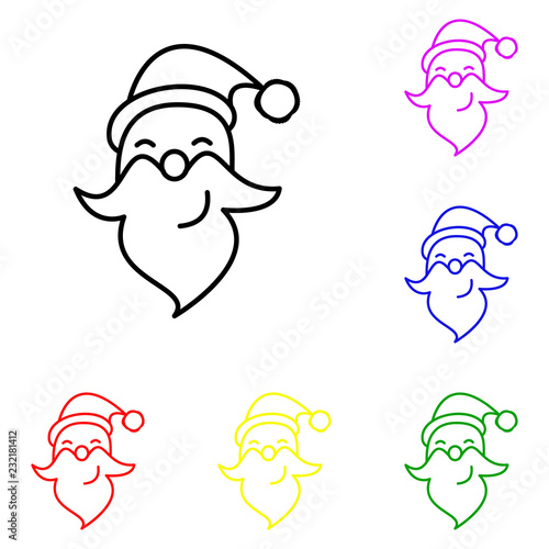 Cute Santa Claus Line Icon Elements Of Christmas And New