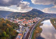 Königstadt, sächsische Schweiz, Festung Königstein im Herbst