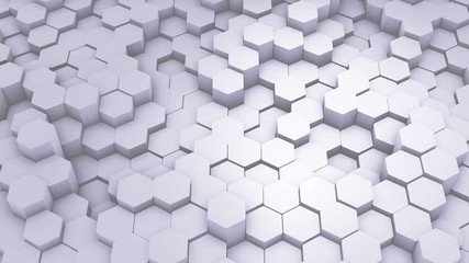 Wall Mural - abstract hexagon geometric intro. animated surface loop footage. light bright and clean hexagonal gr