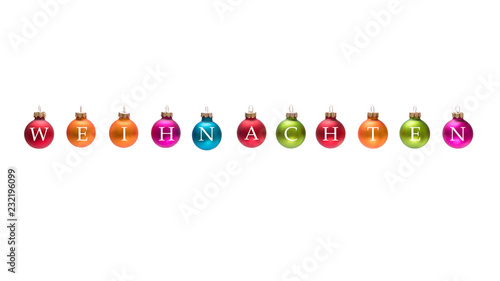 Bunte Schone Weihnachtskugel Mit Der Aufschrift Weihnachten Auf Weissem Hintergrund Fur Homepage Werbe Banner Fur Weihnachten Und Advent Buy This Stock Photo And Explore Similar Images At Adobe Stock Adobe Stock