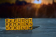 canvas print picture - Reflect - Rethink - Revise on wooden blocks. Cross processed image with bokeh background