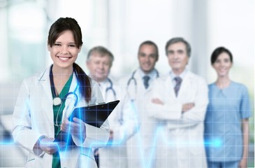 Canvas Print - Confident Medical team at hospital