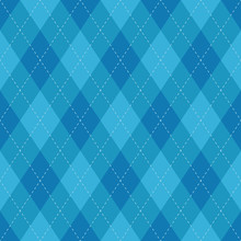 Seamless Argyle Plaid Blue Pattern. Diamond Check