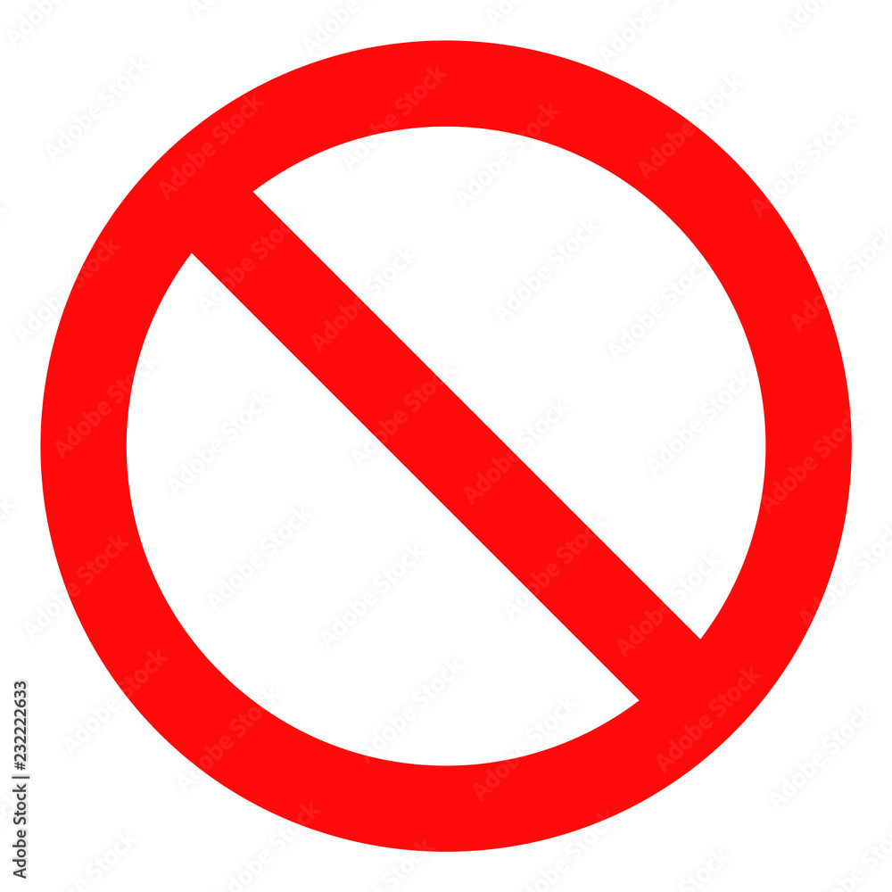 Forbidden icon on a white background. Isolated forbidden symbol with flat style. - obrazy, fototapety, plakaty 