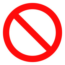 Forbidden Icon On A White Background. Isolated Forbidden Symbol With Flat Style.