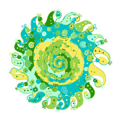 Aufkleber - Mandala ornament, colorful pattern for your design