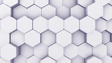Wall Mural - abstract hexagon geometric intro. animated surface loop footage. light bright and clean hexagonal gr