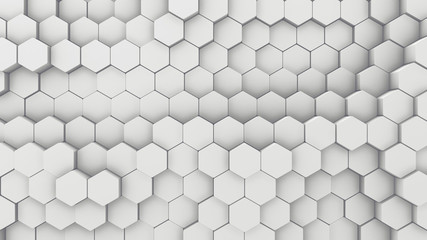 Wall Mural - abstract hexagon geometric texture. white surface illustration. light bright and clean hexagonal gri