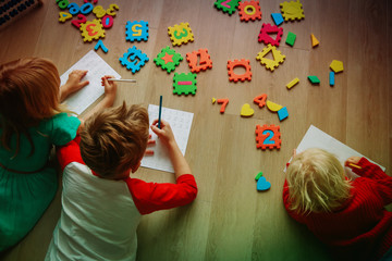 Wall Mural - kids learning numbers, arithmetic, calculation and play