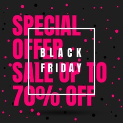 Wall Mural - Black Friday sale inscription design template. Black Friday banner. Vector illustration eps 10.