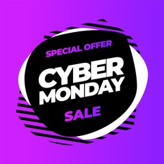 Wall Mural - Cyber Monday discount sale concept. Inscription design template. Cyber Monday banner. Vector illustration eps 10.