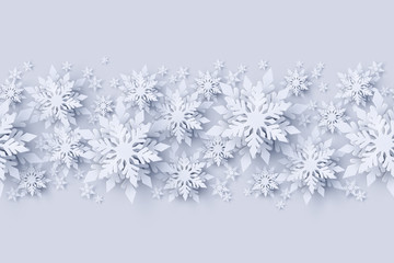 Wall Mural - vector merry christmas and happy new year seamless pattern decoraton design with 3d white realistic 