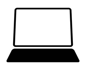 Wall Mural - protable tablet computer device with keyboard attachment cover flat vector icon for apps and website
