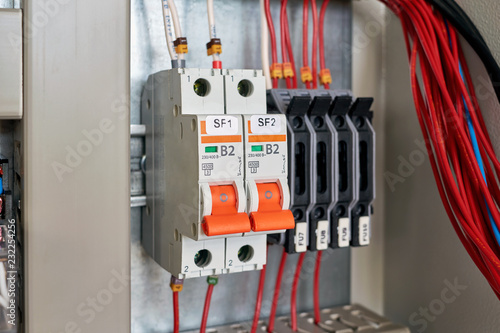 In The Electrical Cabinet Circuit Breakers And Fuse Holders