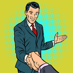 businessman handshake, partnership and cooperation