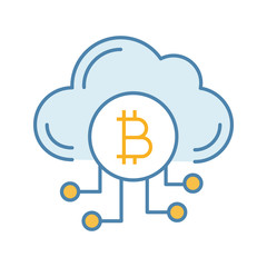 Poster - Cryptocurrency cloud mining service color icon