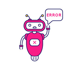 Sticker - Error chatbot color icon