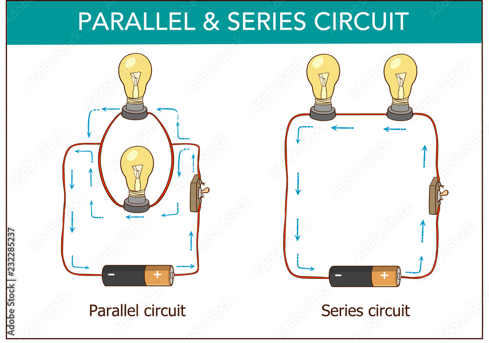 vector illustration of a series and parallel circuits. Stock Vector ...
