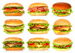 © rvlsoft - Big hamburgers set on white background