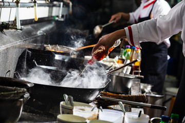 Canvas Print - Chef busy cooking