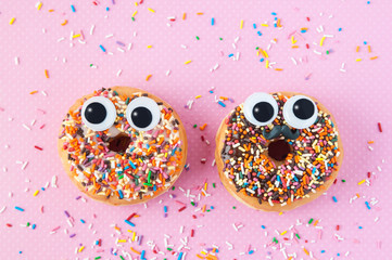 funny donuts with eyes