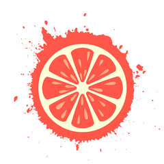 Canvas Print - Red grapefruit splash icon