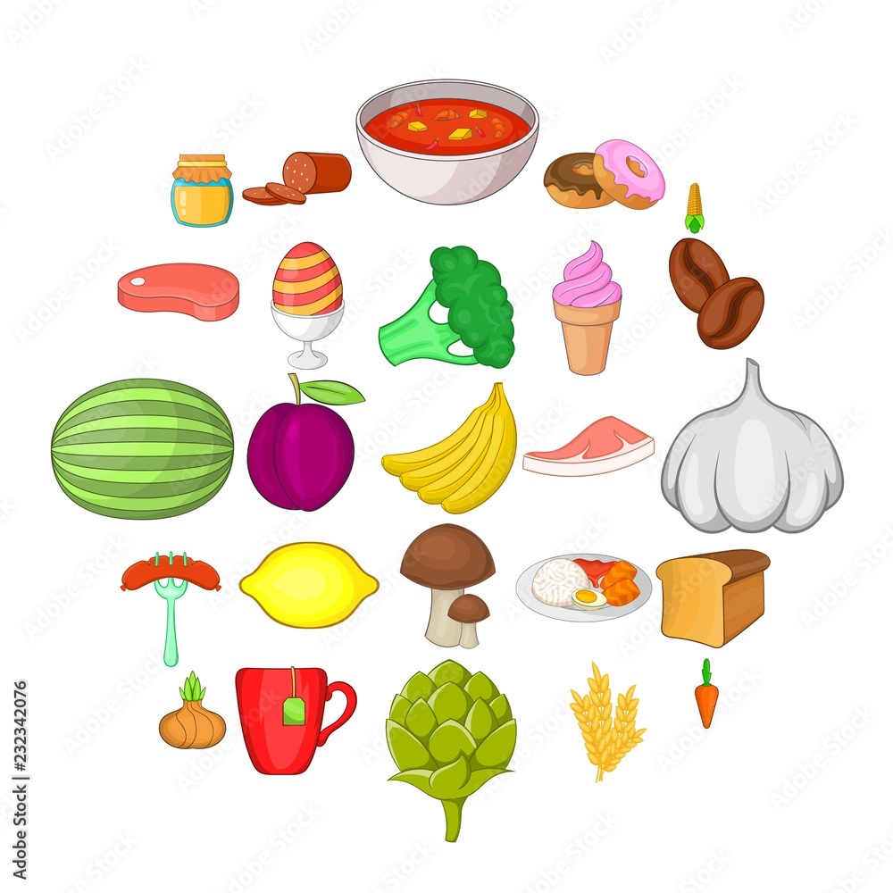 Dry Ration Vector Image Ration icons set. Cartoon set of 25 ration vector icons for web ...