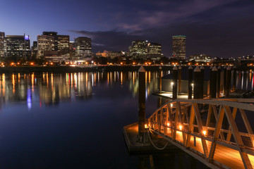 Wall Mural - Portland Skyline and Willamette River at night, Oregon