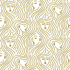 Abstract pattern of heads with hair