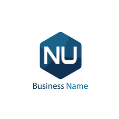 initial letter nu logo template design