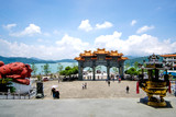 Fototapeta Na sufit - Temple at Sun Moon Lake in Taiwan