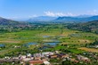 © imageBROKER - Fish ponds and railroad tracks, Zadrima plain at Lezha, Lezhe, Qar Lezha, Albania, Europe