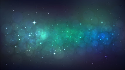 Wall Mural - vector background with starry space, milky way, beautiful nebula, cosmos