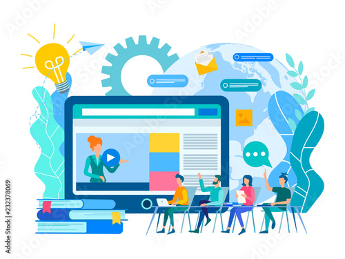 Webinar and online education courses Canvas Print